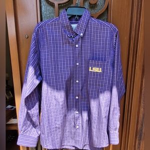 Campus Specialties LSU Tigers Men’s Long Sleeve Button Down Purple Medium
